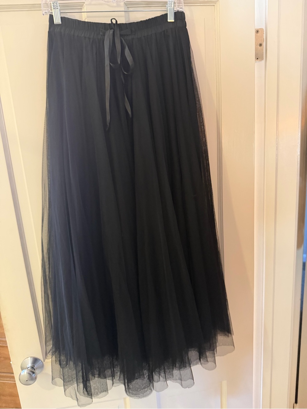 Elan Black Tulle Maxi Skirt M Layered Mesh